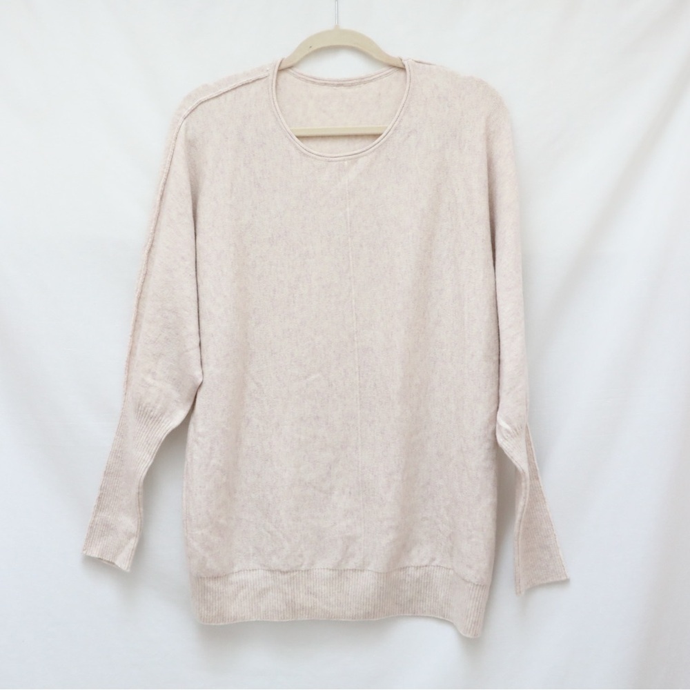 Oatmeal cream oversized sweater light beige XL loose fit cozy warm soft stretch